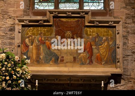 Reredos dell'ultima cena, St. Mary's Church, Barby, Northamptonshire, Inghilterra, Regno Unito Foto Stock