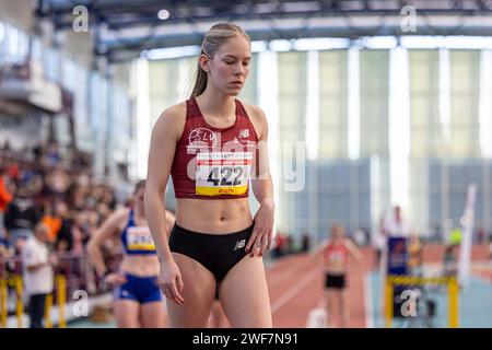 Jana Marie Becker (Koenigsteiner LV); Hessische Hallenmeisterschaften aktive Jugend U18 in der Leichtathletikhalle Kalbach a Francoforte, AM 28.01.2024, (Assia). Foto Stock