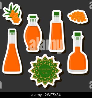 Illustrazione su tema grande set diversi tipi di olio liquido, bottiglia di varie dimensioni, olio del pasto di raccolta per la bevanda di salute biologica in bottiglia, olio in exclu Illustrazione Vettoriale