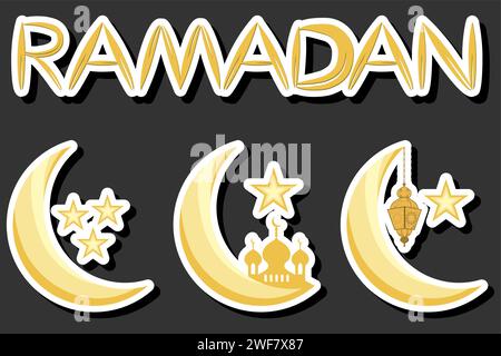 Splendida illustrazione a colori sul tema delle festività annuali del Ramadan Illustrazione Vettoriale