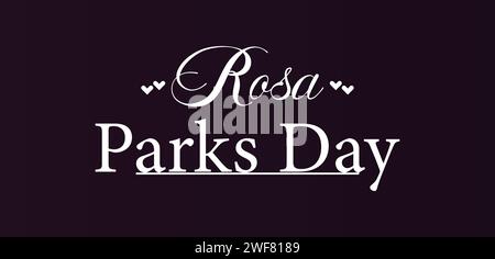 Rosa Parks Day: Elegante design con illustrazioni testuali Illustrazione Vettoriale