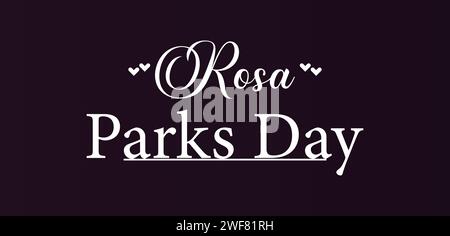 Rosa Parks Day: Elegante design con illustrazioni testuali Illustrazione Vettoriale