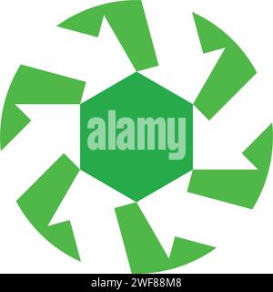 frecce circolari verdi riciclare il simbolo del logo dell'icona eco Illustrazione Vettoriale