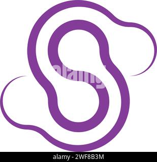 logo viola lettera s icona design vettoriale Illustrazione Vettoriale