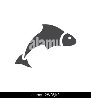 Icona FISH Vector (vettore pesce). Semplice simbolo di ripieno di frutti di mare. Illustrazione Vettoriale