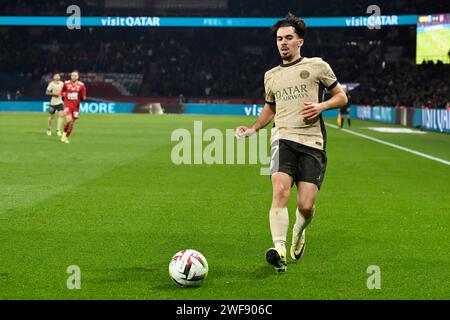 Parigi, Francia. 29 gennaio 2024. Julien Mattia/le Pictorium - PSG - Brest - 29/01/2024 - Francia/Ile-de-France (regione)/Parigi - Vitinha durante il 19° Journee de ligue 1 Ubereats, tra PSG e Brest al Parc des Princes, 28 gennaio 2024 credito: LE PICTORIUM/Alamy Live News Foto Stock