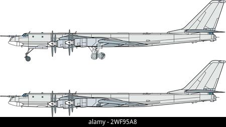 Russischer Langstreckenbomber Illustrazione Vettoriale