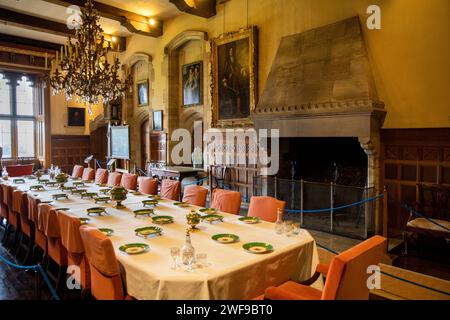 Regno Unito, Inghilterra Kent, Penshurst, Penshurst Place, West Solar, sala da pranzo statale Foto Stock