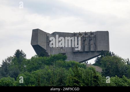 Varna, Bulgaria - 17 maggio 2019: Monumento dell'amicizia bulgaro-sovietica su una collina. Foto Stock