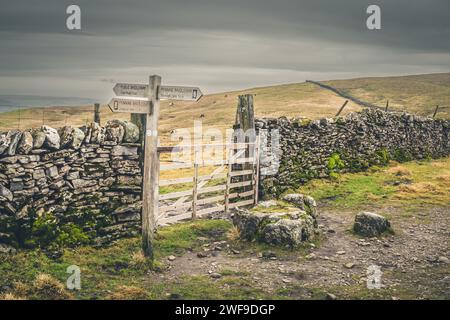 Il Settle Loop è un percorso circolare di 16 km che può essere iniziato e terminato in Settle o Unito da aree circostanti come Malham e Stainforth. Foto Stock