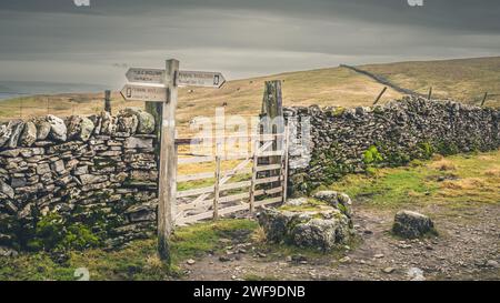 Il Settle Loop è un percorso circolare di 16 km che può essere iniziato e terminato in Settle o Unito da aree circostanti come Malham e Stainforth. Foto Stock