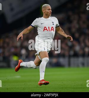 Londra, Regno Unito. 26 gennaio 2024 - Tottenham Hotspur contro Manchester City - fa Cup Round 4 - Tottenham Hotspur Stadium. Il Richarlison di Tottenham in azione. Credito immagine: Mark Pain / Alamy Live News Foto Stock