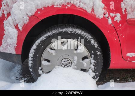 pneumatici ar sulla neve Foto Stock