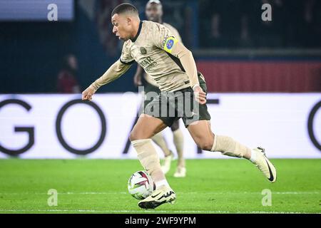 Parigi, Francia, Francia. 28 gennaio 2024. Kylian MBAPPE del PSG durante la partita di Ligue 1 tra il Paris Saint-Germain (PSG) e lo Stade Brestois (Brest) al Parc des Princes Stadium il 28 gennaio 2024 a Parigi, in Francia. (Immagine di credito: © Matthieu Mirville/ZUMA Press Wire) SOLO USO EDITORIALE! Non per USO commerciale! Foto Stock