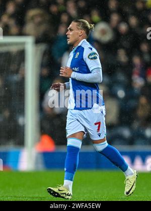 Ewood Park, Blackburn, Regno Unito. 29 gennaio 2024. Fa Cup Fourth Round Football, Blackburn Rovers contro Wrexham; Arnor Sigurosson di Blackburn Credit: Action Plus Sports/Alamy Live News Foto Stock