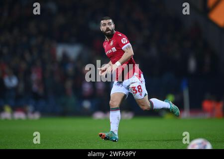 Blackburn, Regno Unito. 29 gennaio 2024. Elliot Lee di Wrexham durante la partita di fa Cup a Ewood Park, Blackburn. Il credito fotografico dovrebbe leggere: Ben Roberts/Sportimage Credit: Sportimage Ltd/Alamy Live News Foto Stock