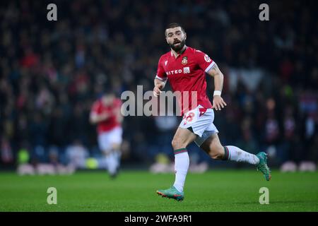 Blackburn, Regno Unito. 29 gennaio 2024. Elliot Lee di Wrexham durante la partita di fa Cup a Ewood Park, Blackburn. Il credito fotografico dovrebbe leggere: Ben Roberts/Sportimage Credit: Sportimage Ltd/Alamy Live News Foto Stock