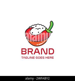 design vettoriale con logo chili senza cuciture Illustrazione Vettoriale