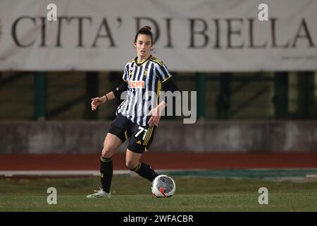 Biella, Italia. 29 gennaio 2024. Martina Lenzini della Juventus durante la partita di serie A femminile allo Stadio Vittorio Pozzo di biella. Il credito fotografico dovrebbe leggere: Jonathan Moscrop/Sportimage Credit: Sportimage Ltd/Alamy Live News Foto Stock