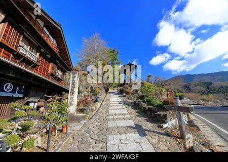 Magome-juku (Nakasendo) una sosta rustica su un percorso feudale a Magome, Nakatsugawa, Gifu, Giappone Foto Stock