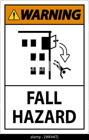 Cartello segnaletico pericolo di caduta Illustrazione Vettoriale
