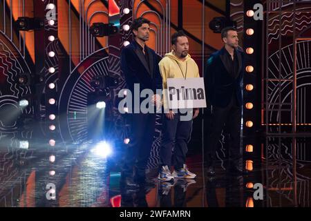 Napoli, Italia. 31 marzo 2022. Alessandro Bolide partecipa al primo episodio del famoso spettacolo comico 'Mad in Italy' presso l'auditorium RAI di Napoli. (Foto di Francesco Cigliano/SOPA Images/Sipa USA) credito: SIPA USA/Alamy Live News Foto Stock