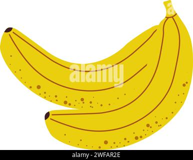 Banane tropicali esotiche, delizioso spuntino con verdure Illustrazione Vettoriale