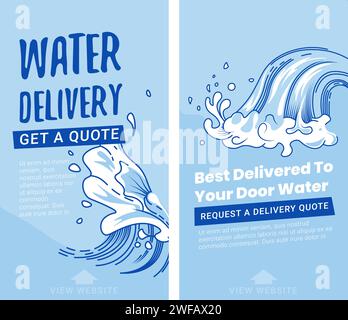 Ricevi l'offerta per la consegna a domicilio di acqua potabile Illustrazione Vettoriale