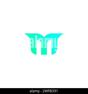 Logo Letter M con colore verde. M vettore icona iniziale Illustrazione Vettoriale