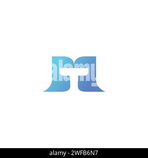 MT Logo Design Vector. Logo Letter TM Illustrazione Vettoriale