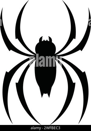 Modello di disegno illustrativo dell'icona Spider Vector Illustrazione Vettoriale