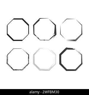 Icona esagonale. Poligono esagonale a sei lati. Illustrazione vettoriale. EPS 10. Immagine stock. Illustrazione Vettoriale