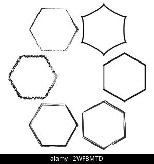 Icona esagonale. Poligono esagonale a sei lati. Illustrazione vettoriale. EPS 10. Immagine stock. Illustrazione Vettoriale