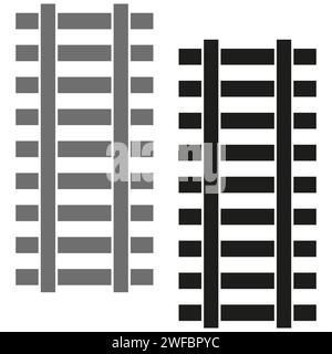 Ferrovia nera. Illustrazione vettoriale. EPS 10. Illustrazione Vettoriale