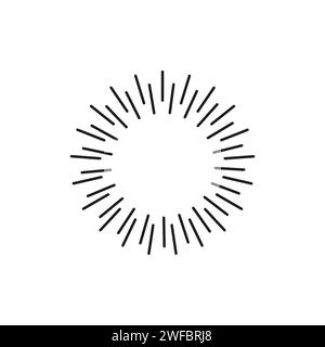 icona raggi. Disegno a linee. Icona a forma di stella. Illustrazione vettoriale. EPS 10. Illustrazione Vettoriale