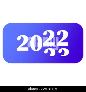 Testo del logo felice anno nuovo 2023. Transizione dal 2022. Logotipo dell'anno. Illustrazione vettoriale. immagine stock. EPS 10. Illustrazione Vettoriale