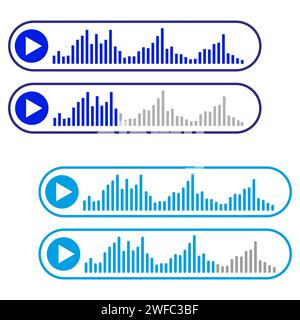 messaggi vocali. Registra il telefono del messaggio vocale. Icona del messaggio di chat. Illustrazione vettoriale. immagine stock. EPS 10. Illustrazione Vettoriale