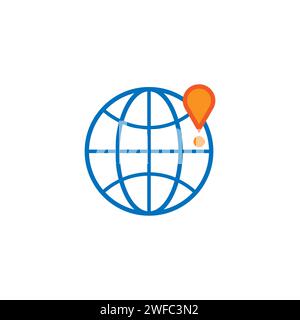 Icona pianeta Terra, design eccellente per qualsiasi scopo. Comunicazione Internet. Illustrazione vettoriale. Immagine stock. EPS 10. Illustrazione Vettoriale