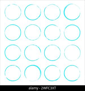 Cornici arrotondate grunge Mint. Arte astratta. Stile inchiostro. Concetto di Doodle. Logo decorativo. Illustrazione vettoriale. Immagine stock. EPS 10. Illustrazione Vettoriale