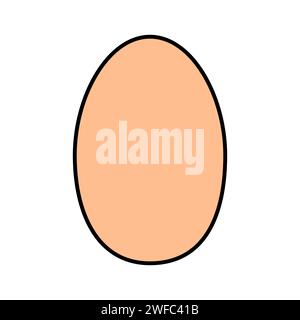 Icona dell'uovo intero. Colazione classica. Icona del cibo. Stile cartoni animati. Arte comica. Design piatto. Illustrazione vettoriale. Immagine stock. EPS 10. Illustrazione Vettoriale