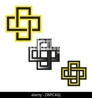 set croce celtica. Illustrazione vettoriale. Immagine stock. EPS 10. Illustrazione Vettoriale