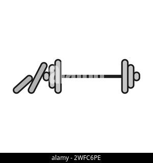 Icona Barbell per il design lifestyle. Stile di vita sano. Illustrazione vettoriale. Immagine stock. EPS 10. Illustrazione Vettoriale