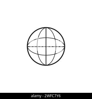 Icona globo piatto. Illustrazione vettoriale. Immagine stock. EPS 10. Illustrazione Vettoriale