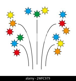 fuochi d'artificio Illustrazione vettoriale. immagine stock. EPS 10. Illustrazione Vettoriale