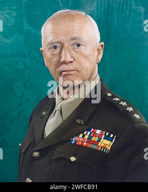 GEORGE S. PATTON (1885-1945) generale dell'esercito degli Stati Uniti nel 1945 Foto Stock