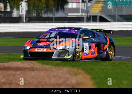 David Frankland, Audi R8 LMS GT4, Motor Racing Legends, All-Comers Challenge, con le recenti auto GT3 e GT4, una gara di 50 minuti sulla G Silverstone Foto Stock