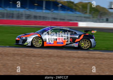 David Frankland, Audi R8 LMS GT4, Motor Racing Legends, All-Comers Challenge, con le recenti auto GT3 e GT4, una gara di 50 minuti sulla G Silverstone Foto Stock