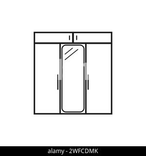 icona del guardaroba nero. Illustrazione vettoriale. immagine stock. EPS 10. Illustrazione Vettoriale