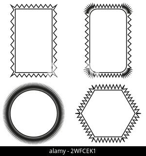 Disegna cornici decorative per pennelli. Line art. Cornice bordo. Illustrazione vettoriale. immagine stock. EPS 10. Illustrazione Vettoriale