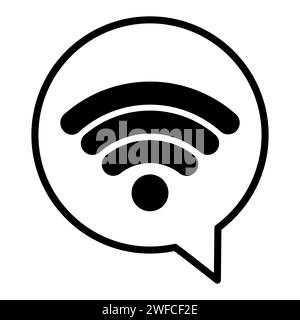 wi-fi piatto per la progettazione di dispositivi mobili. Illustrazione della silhouette. Segnale della stazione radio. Illustrazione vettoriale. immagine stock. EPS 10. Illustrazione Vettoriale